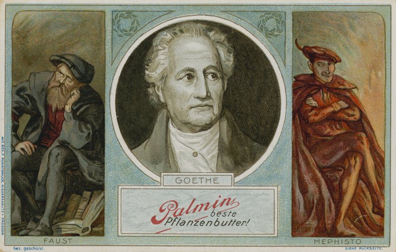 Palmin handelskaart met een afbeelding van Goethe door German School