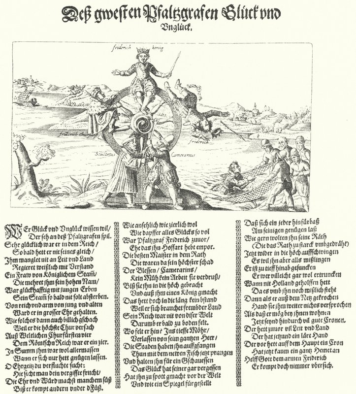 Pamflet dat de Winterkoning, Frederik I van Bohemen, bespot, 1621 door German School