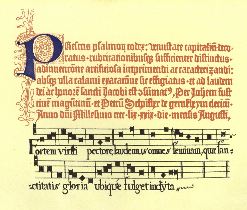 Deel van een pagina geselecteerd uit Fust en Schoeffers tweede psalter door German School
