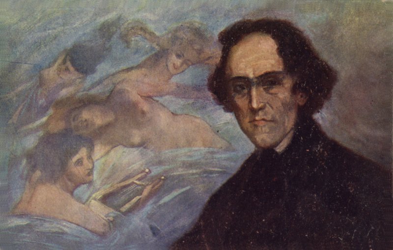 Portret van Giacomo Meyerbeer door German School