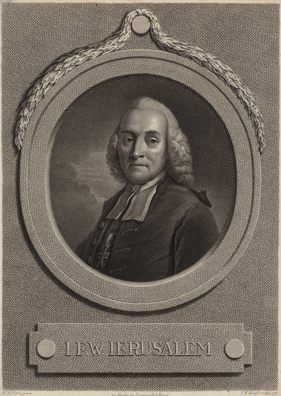 Portret van Johann Friedrich Wilhelm Jerusalem door German School