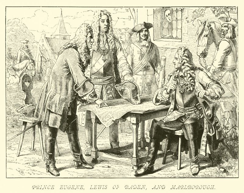Prins Eugenius, Lodewijk van Baden en Marlborough door German School