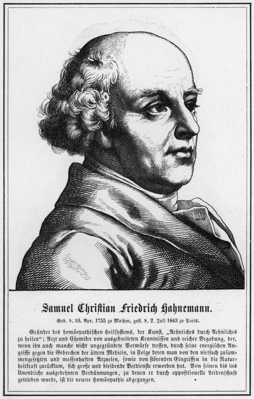 Samuel Christian Friedrich Hahnemann (gravure) door German School