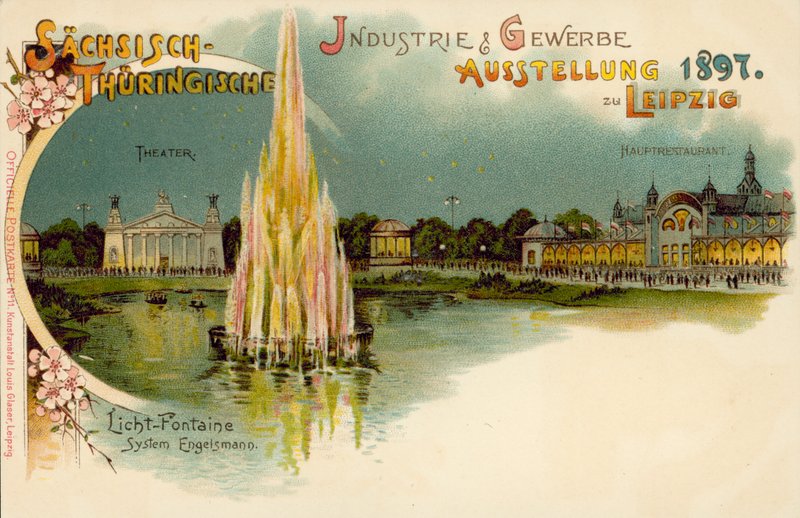 Saksische en Thüringse handels- en industrie tentoonstelling in Leipzig, Duitsland door German School