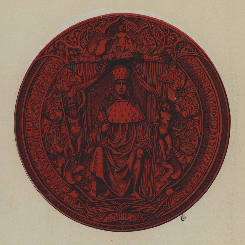 Zegel van Joachim I en Joachim II, keurvorsten van Brandenburg door German School