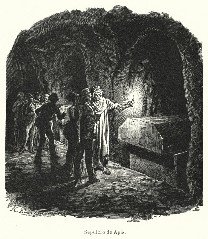 Serapeum van Saqqara, graf van heilige Apis-stieren vereerd in het oude Egypte door German School