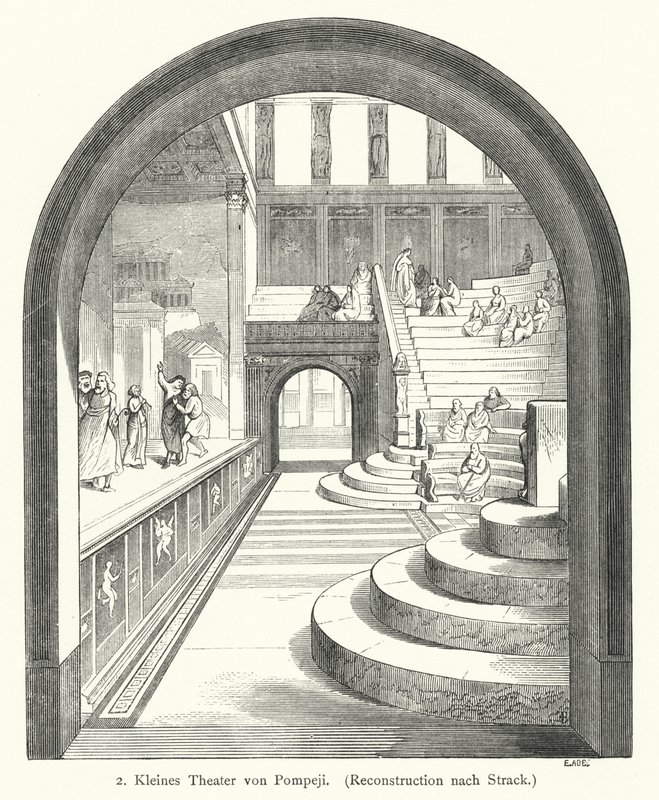 Klein theater van Pompeii, Oud Rome door German School