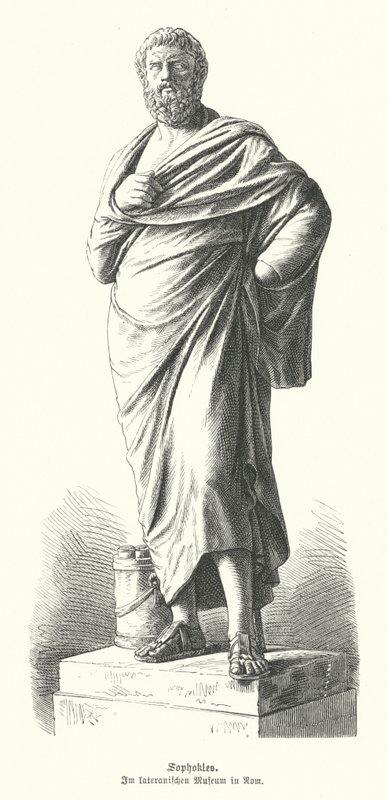 Standbeeld van Sophocles, Oud-Griekse toneelschrijver door German School