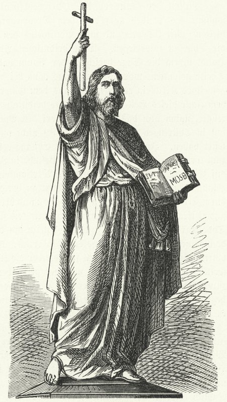 Standbeeld van St. Bonifatius (c675-754), Angelsaksische missionaris naar de Germaanse delen van het Frankische Rijk, in Fulda door German School