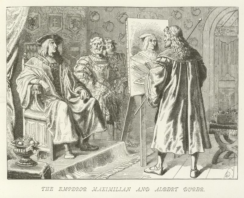 De Keizer Maximiliaan en Albrecht Dürer door German School