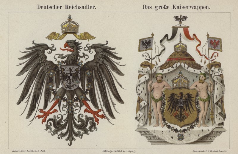 De Duitse Keizerlijke Adelaar en het Grote Wapen van de Keizer door German School