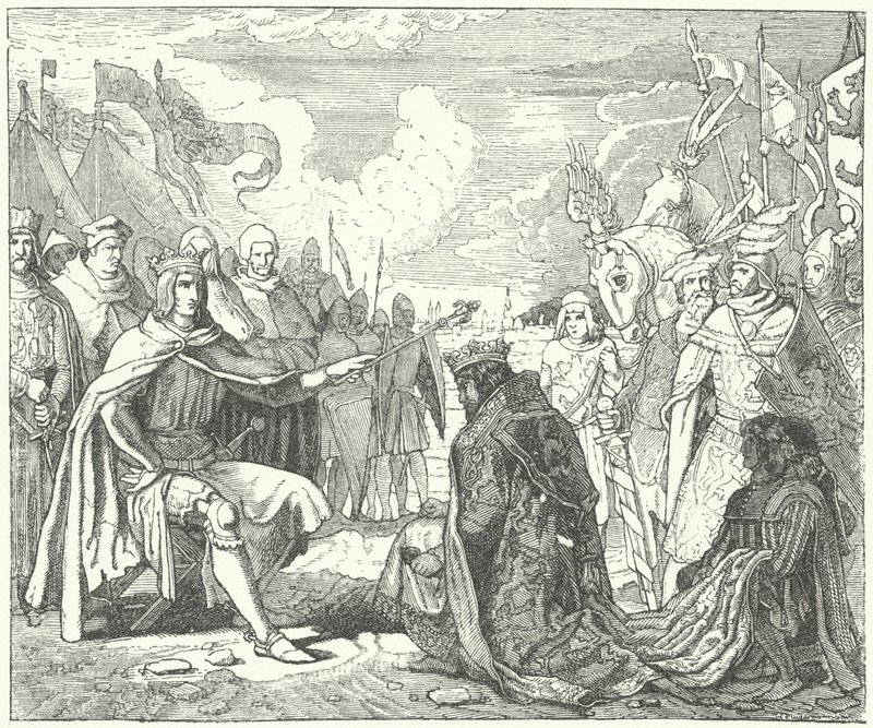 Het herstel van Ottokar II als koning van Bohemen door Rudolf van Habsburg door German School