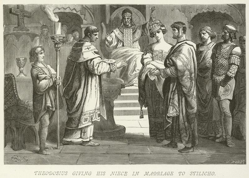 Theodosius geeft zijn nicht in huwelijk aan Stilicho door German School