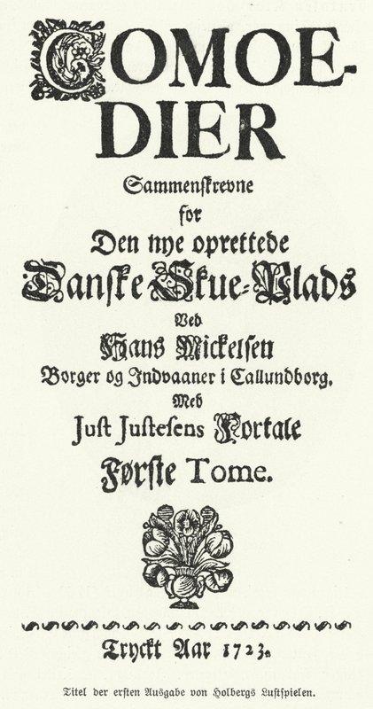 Titelpagina van Deense-Noorse toneelschrijver, filosoof en historicus Ludvig Holberg