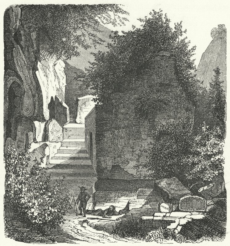 Graf van de Romeinse dichter Vergilius, Posillipo, Napels door German School