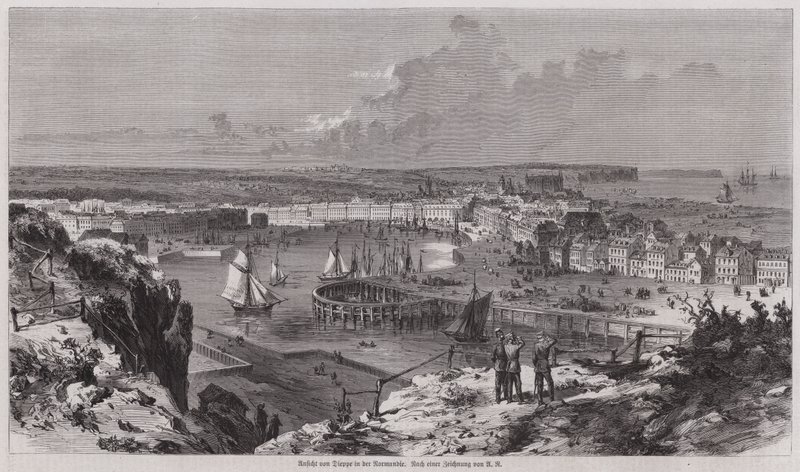 Uitzicht op de haven van Dieppe, Normandië, Frankrijk door German School