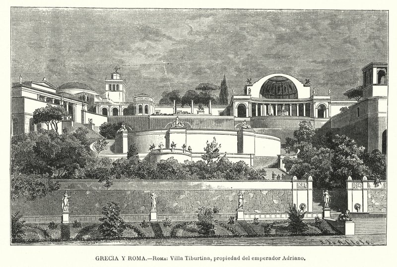 Villa van de Romeinse keizer Hadrianus, Tivoli, Italië door German School