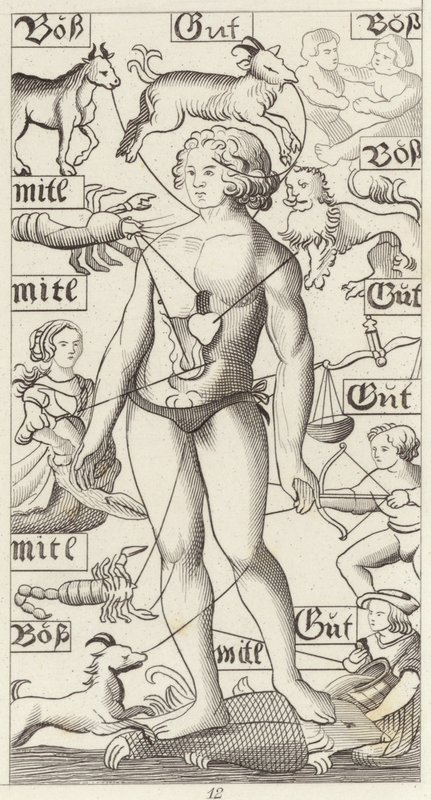 Zodiakman. Illustratie voor Bilder-Atlas (gravure) door German School