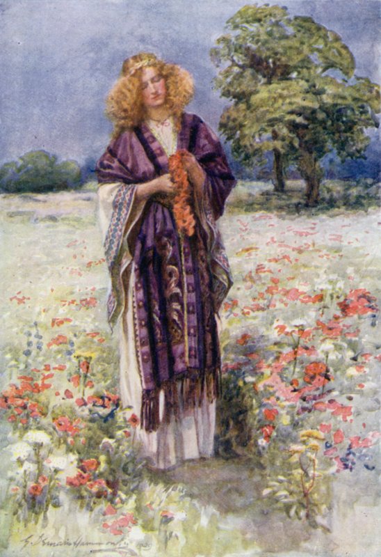 De schone Serena (kleur litho) door Gertrude E. Demain (after) Hammond