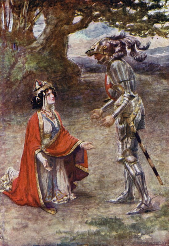 De Rode Kruis Ridder was volledig overwonnen door Gertrude E. Demain (after) Hammond