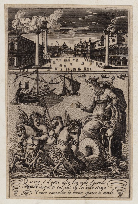 Uitzicht op het San Marcoplein, Venetië (gravure) door Giacomo Franco