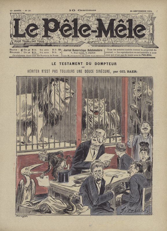 Het testament van de dompteur of erven is niet altijd een zoete sinecure door Gil Baer