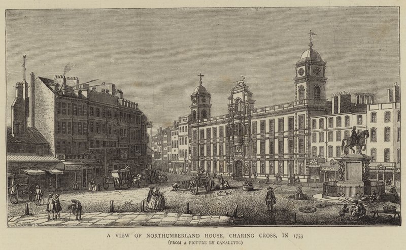 Een uitzicht op Northumberland House, Charing Cross, in 1753 door Giovanni Antonio Canal