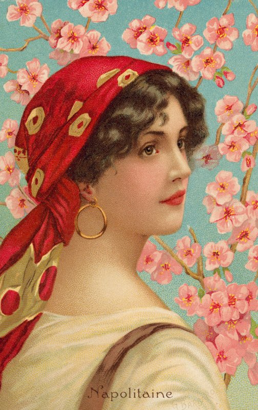 Portret van een Napolitaanse vrouw met een bloeiende boom door Giovanni Barbaro