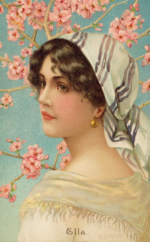 Portret van een vrouw met een bloeiende boom door Giovanni Barbaro
