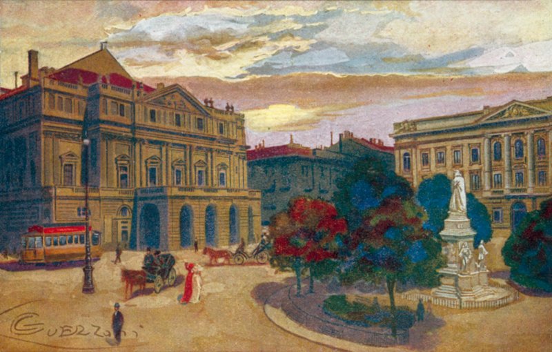 Milaan: Piazza en Teatro della Scala door Giovanni Guerzoni