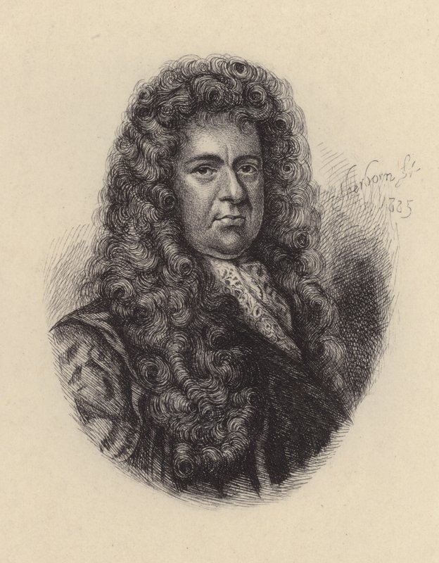Samuel Pepys, Engelse politicus en dagboekschrijver (ets) door Godfrey (after) Kneller
