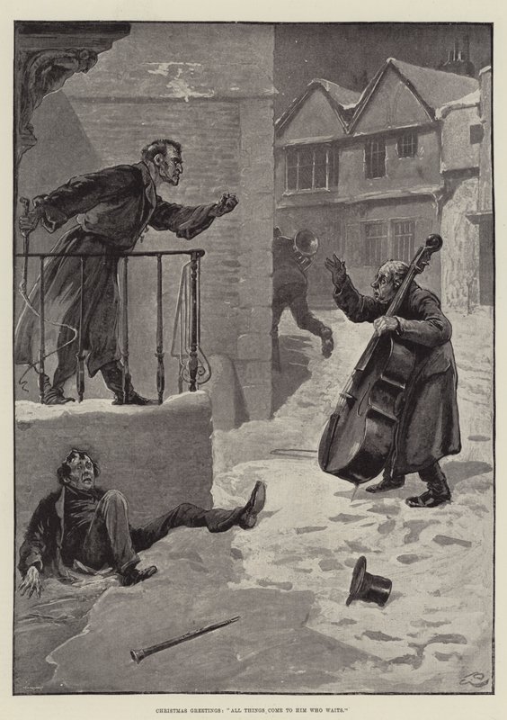 Kerstgroeten, Alles komt naar hem die wacht door Gordon Frederick Browne