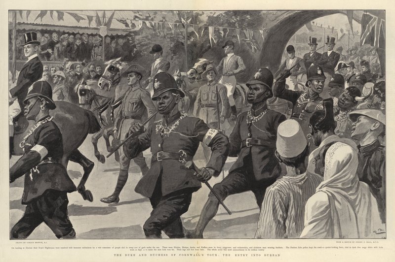 De Tour van de Hertog en Hertogin van Cornwall, de Intocht in Durban door Gordon Frederick Browne