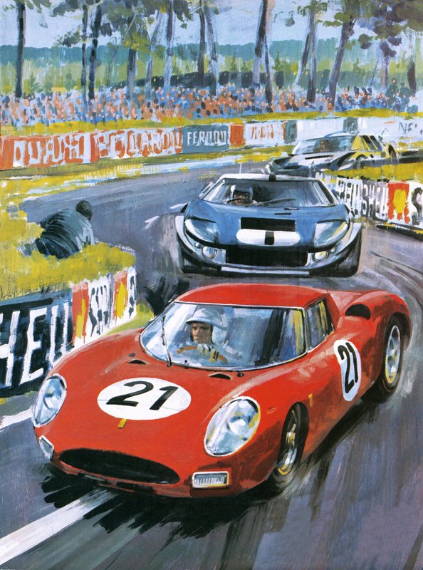 Jochen Rindt driving a 250 LM Ferrari door Graham Coton