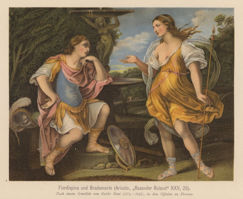 Scène uit Orlando Furioso, door Ludovico Ariosto door Guido (after) Reni