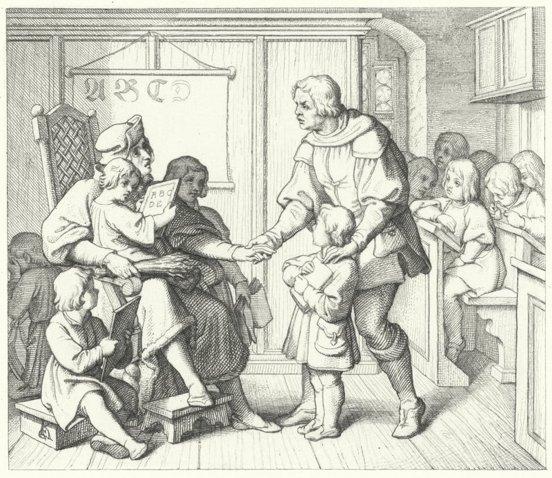 Maarten Luther op school door Gustav Ferdinand Leopold Konig