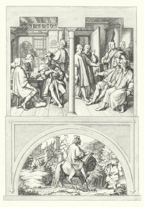 Scènes uit het leven van Maarten Luther (gravure) door Gustav Ferdinand Leopold Konig