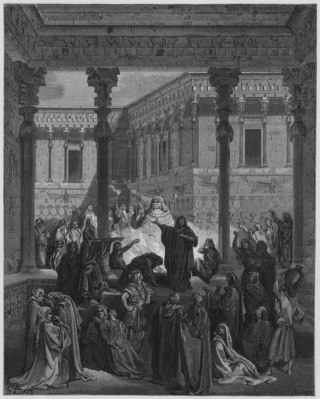 Daniel verwart de priesters van Bel door Gustave Dore