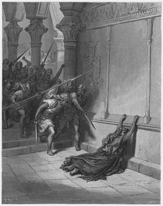 Gustave Doré Bijbel: De dood van Athalia door Gustave Dore