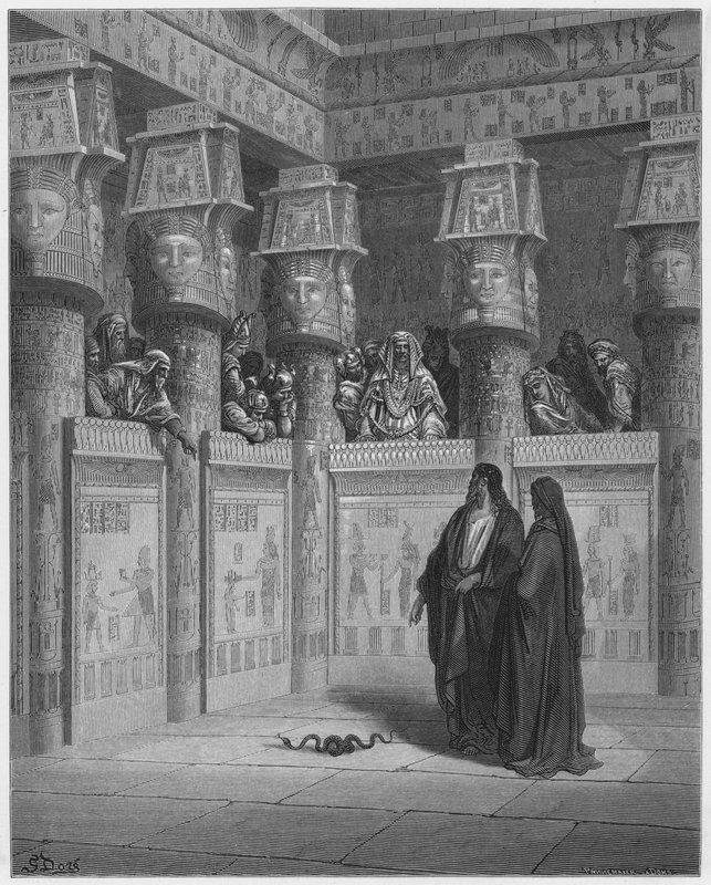 Mozes en Aäron voor de farao door Gustave Dore
