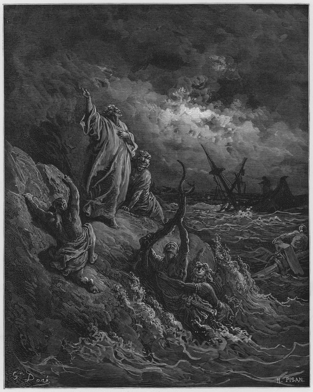 Paulus schipbreuk door Gustave Dore