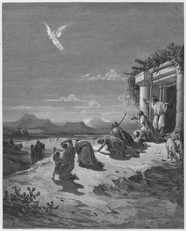 De engel Rafaël en de familie van Tobit door Gustave Dore