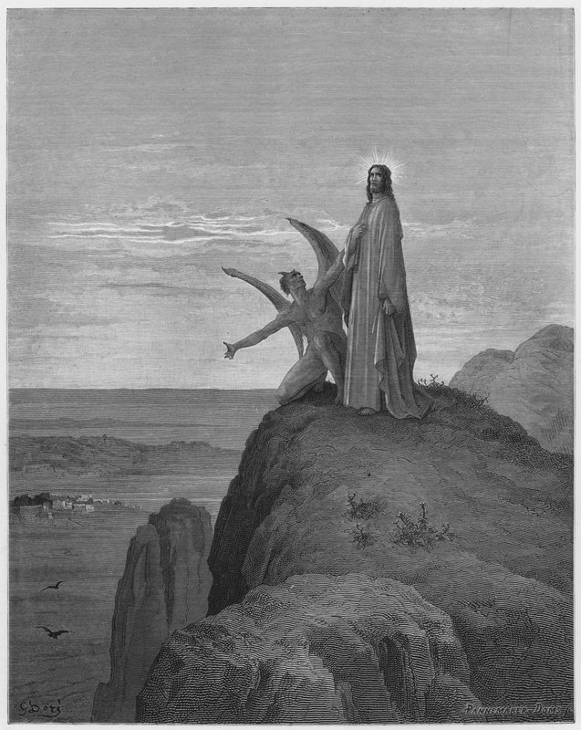 De verzoeking van Jezus door Gustave Dore