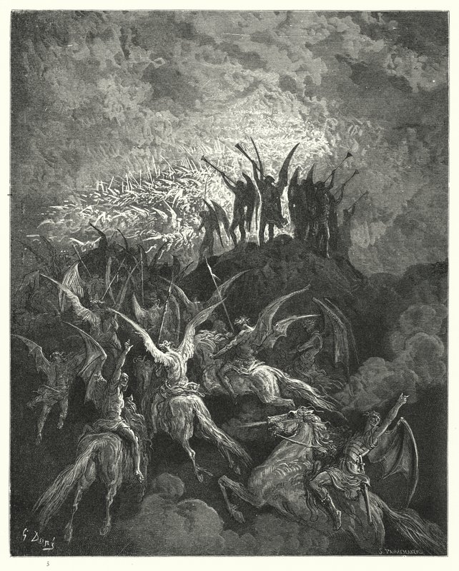 Illustratie van Gustave Doré voor Miltons Paradise Lost, Boek I, regels 757-759 door Gustave Dore