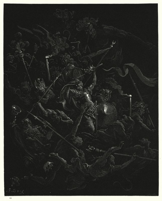 Illustratie van Gustave Doré voor Miltons Paradise Lost, Boek III, regels 473, 474 door Gustave Dore