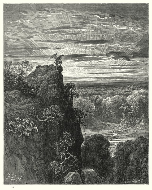 Illustratie van Gustave Doré voor Miltons Paradise Lost, Boek IV, regels 172, 173 door Gustave Dore