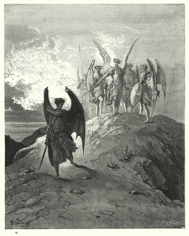 Illustratie van Gustave Doré voor Miltons Paradise Lost, Boek IV, regels 1014, 1015 door Gustave Dore