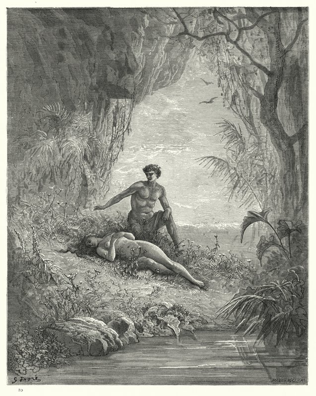 Illustratie van Gustave Doré voor Miltons Paradise Lost, Boek V, regels 12, 13 door Gustave Dore