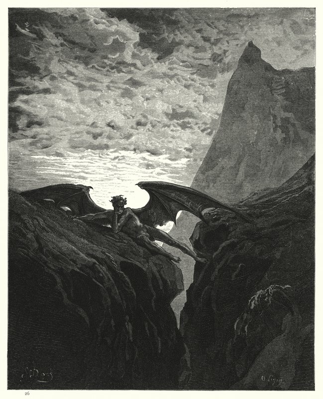Illustratie van Gustave Doré voor Miltons Paradise Lost, Boek VI, regel 406 door Gustave Dore
