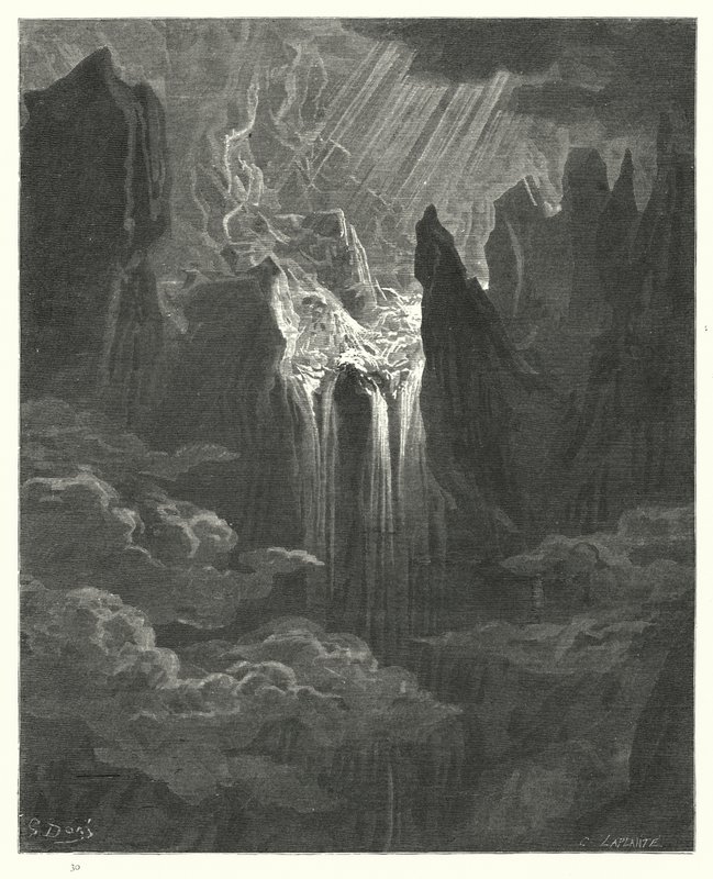 Illustratie van Gustave Doré voor Miltons Paradise Lost, Boek VII, regels 298, 299 door Gustave Dore